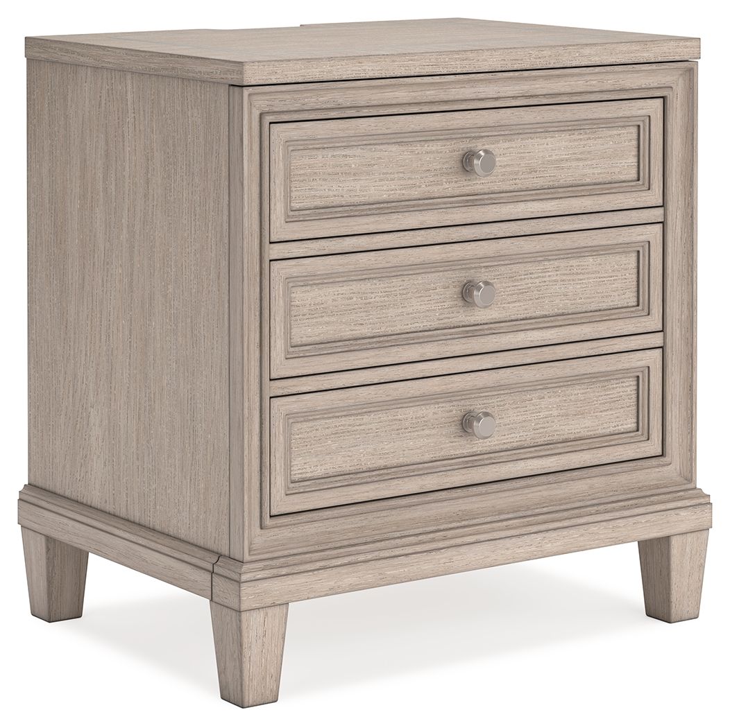Jorlaina - Three Drawer Night Stand - Light Grayish Brown