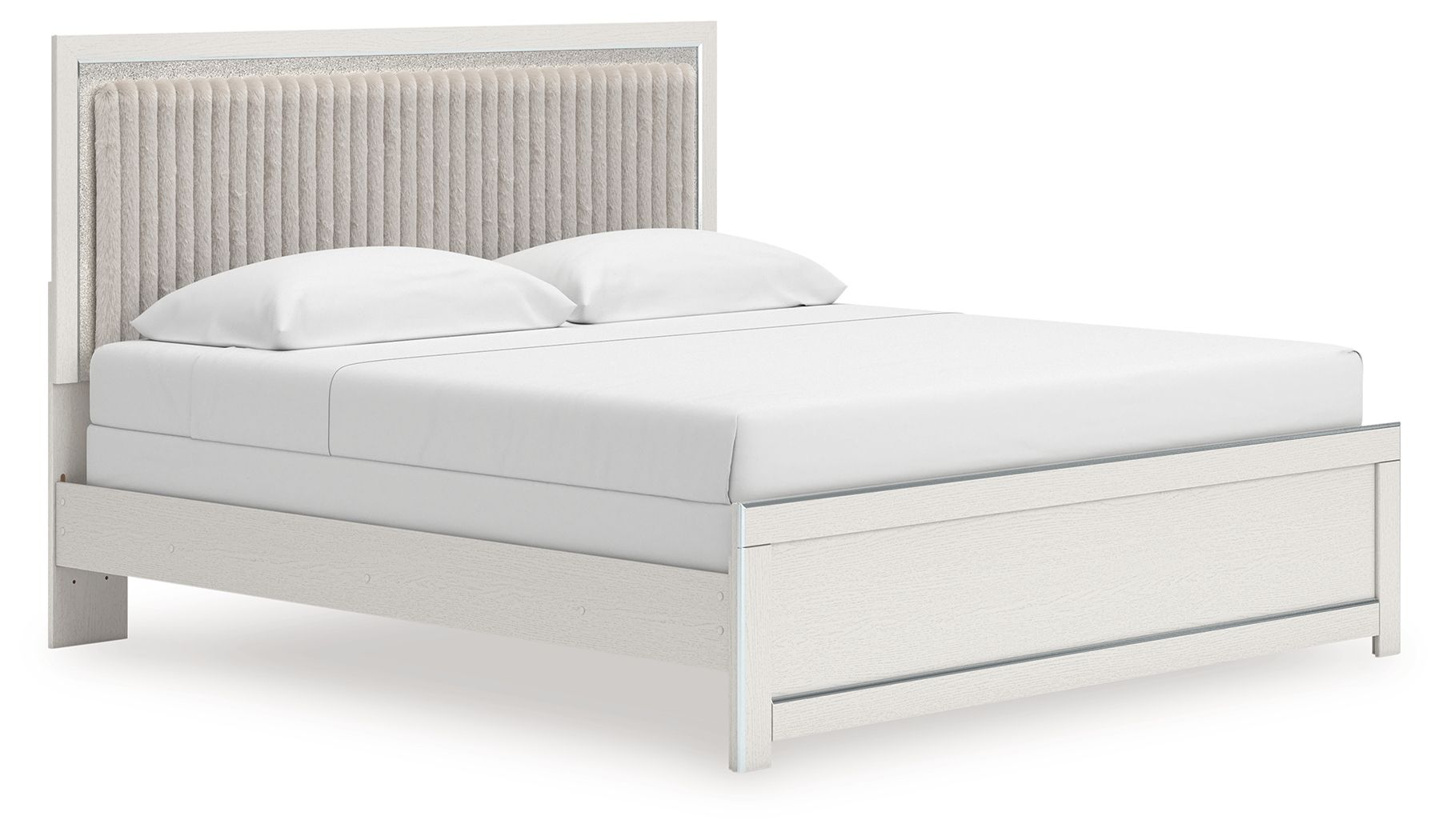 Birmonton - King Upholstered Panel Bed - White