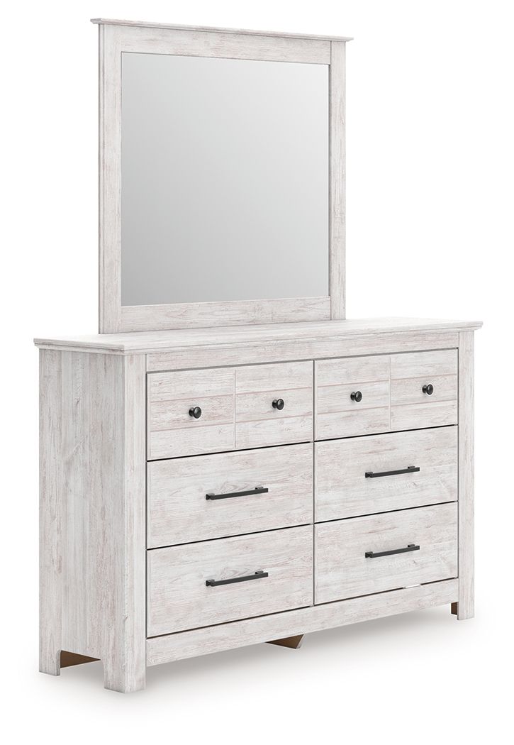 Fenderport - Dresser And Mirror - Whitewash