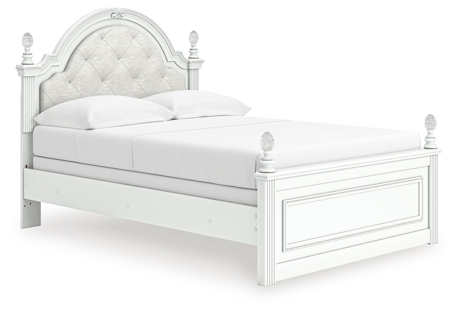 Maylilly - Full Upholstered Panel Bed - White