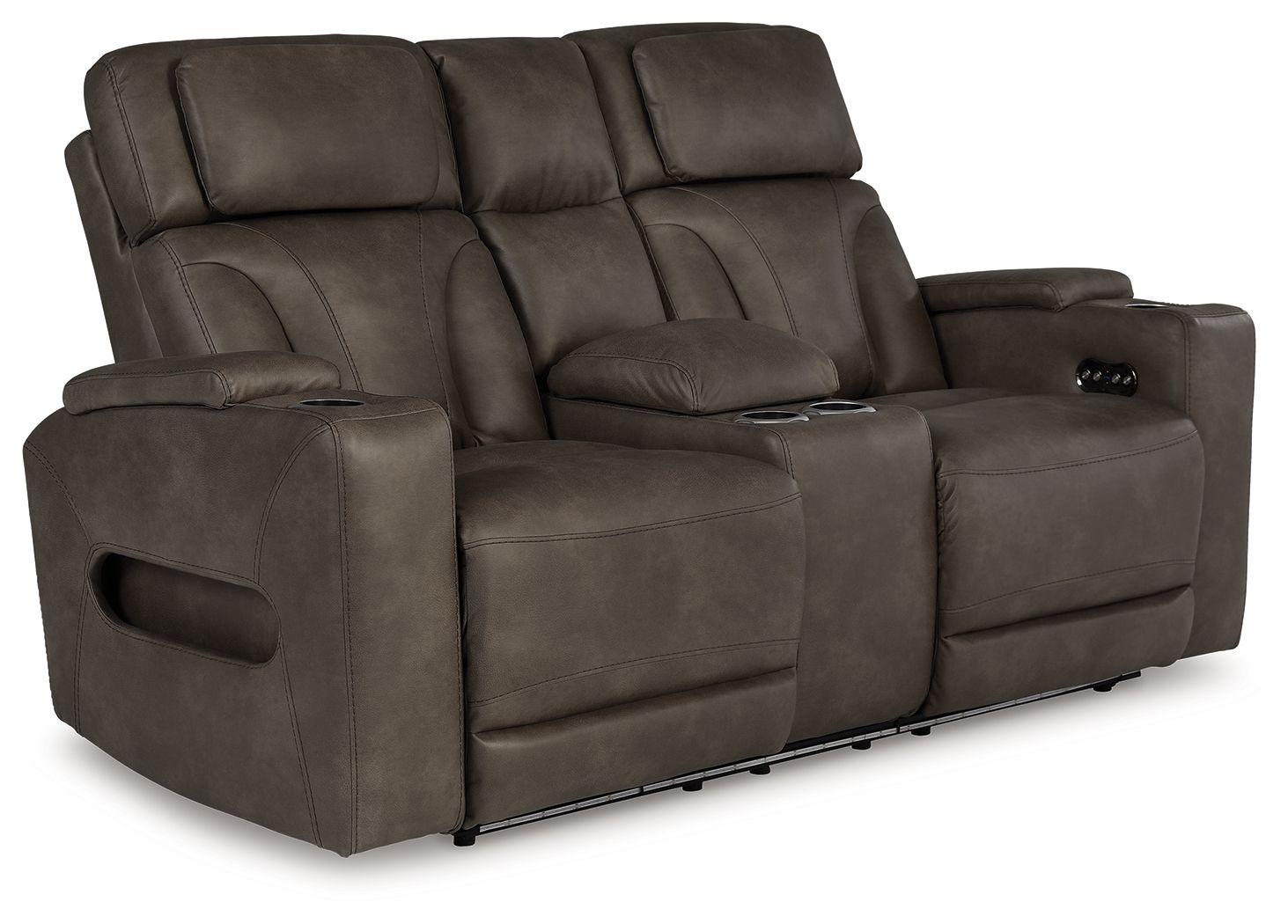 Warrior Peak - Power Reclining Loveseat With Console / Adj Hdrst - Umber