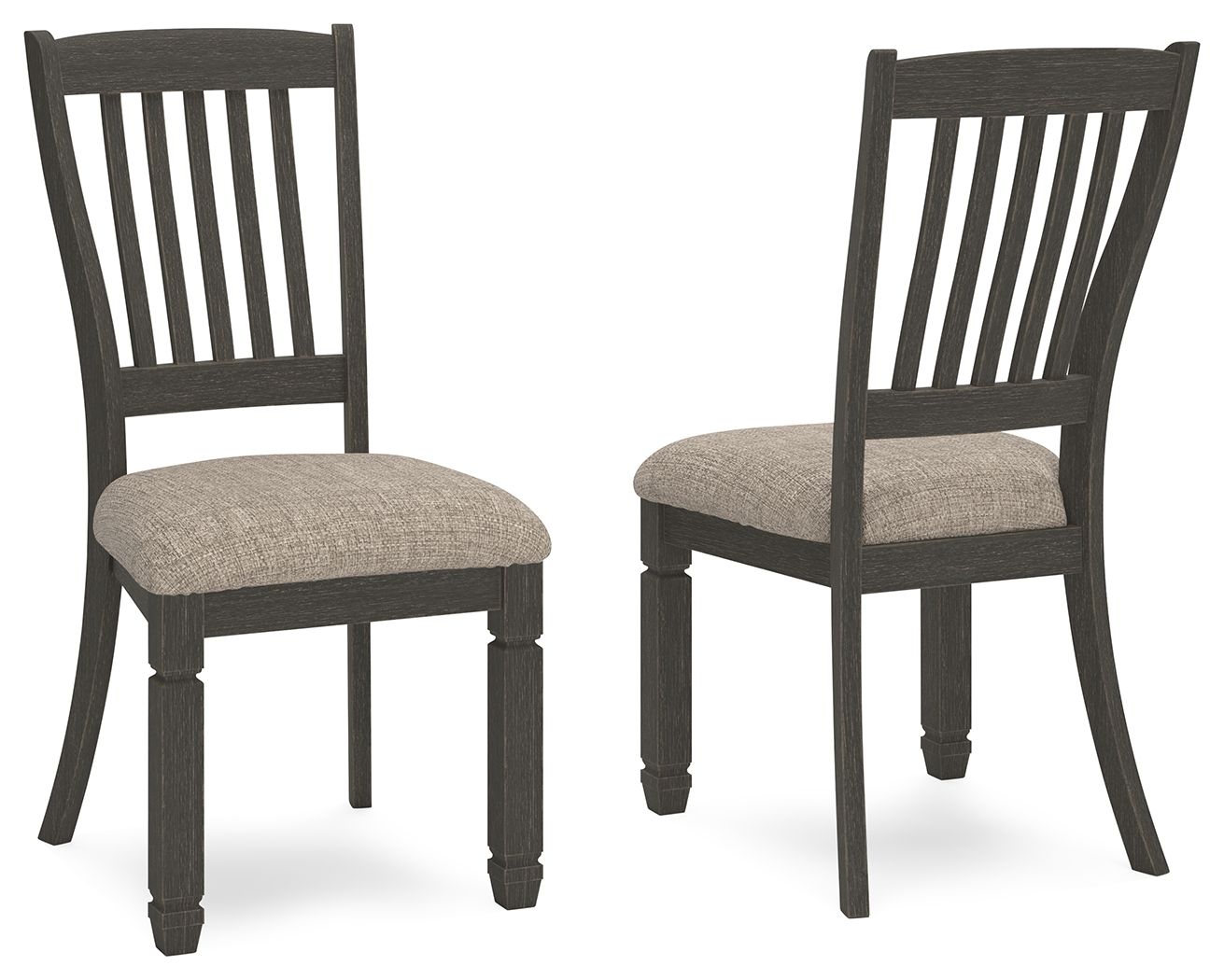 Tyler Creek - Dining Upholstered Side Chair - Slatback - Black / Grayish Brown