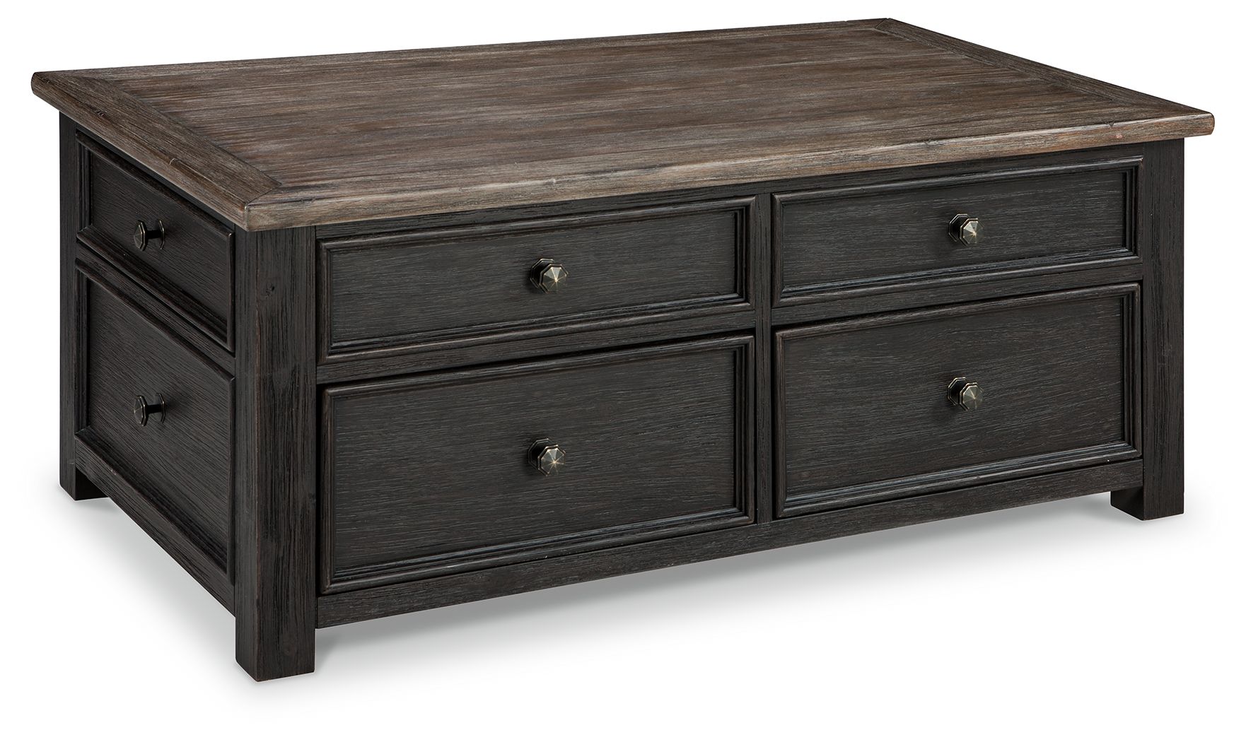 Tyler Creek - Lift Top Cocktail Table - Grayish Brown / Black