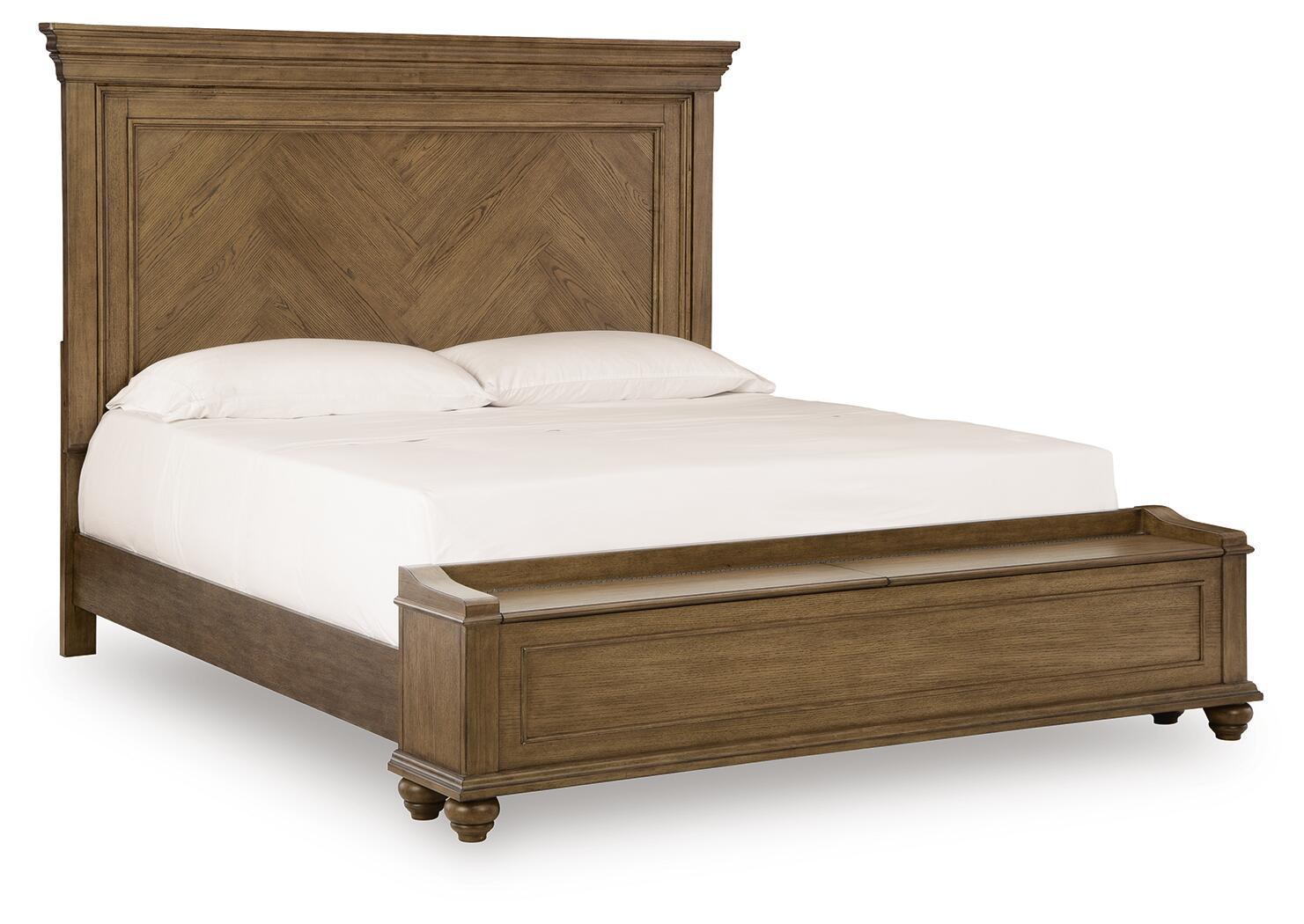 Waynely - King Panel Storage Bed - Medium Brown