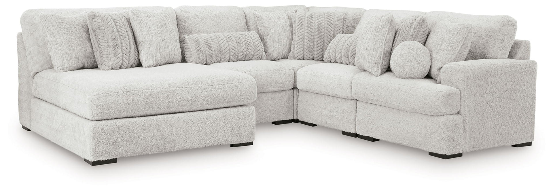Snodoodle - 5-Piece Sectional With Armless Chaise And RAF Corner Chair - Arctic