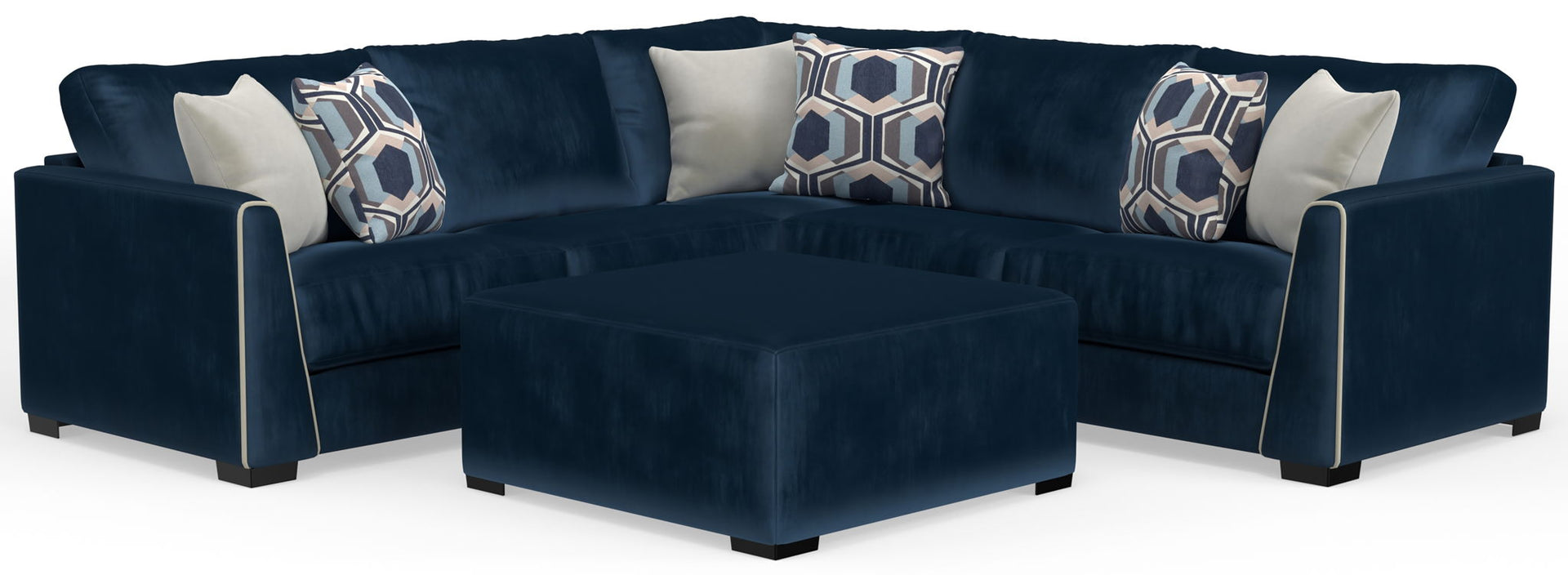 Jetson - Sectional With Comfort Coil Seat Cushions, Included Accent Pillows & Cocktail Ottoman