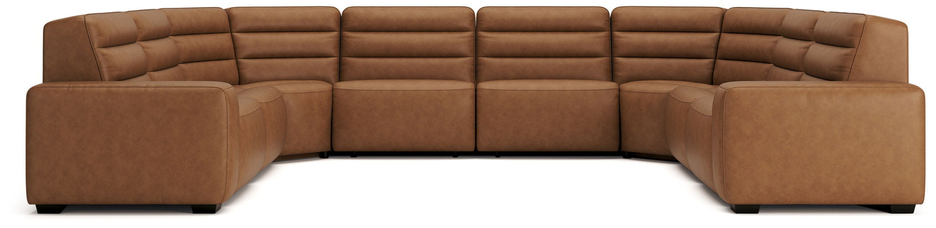 Modero - 8-Piece Power Reclining Sectional With 2 Armless Chairs And 2 Armless Power Recliners - Toffee