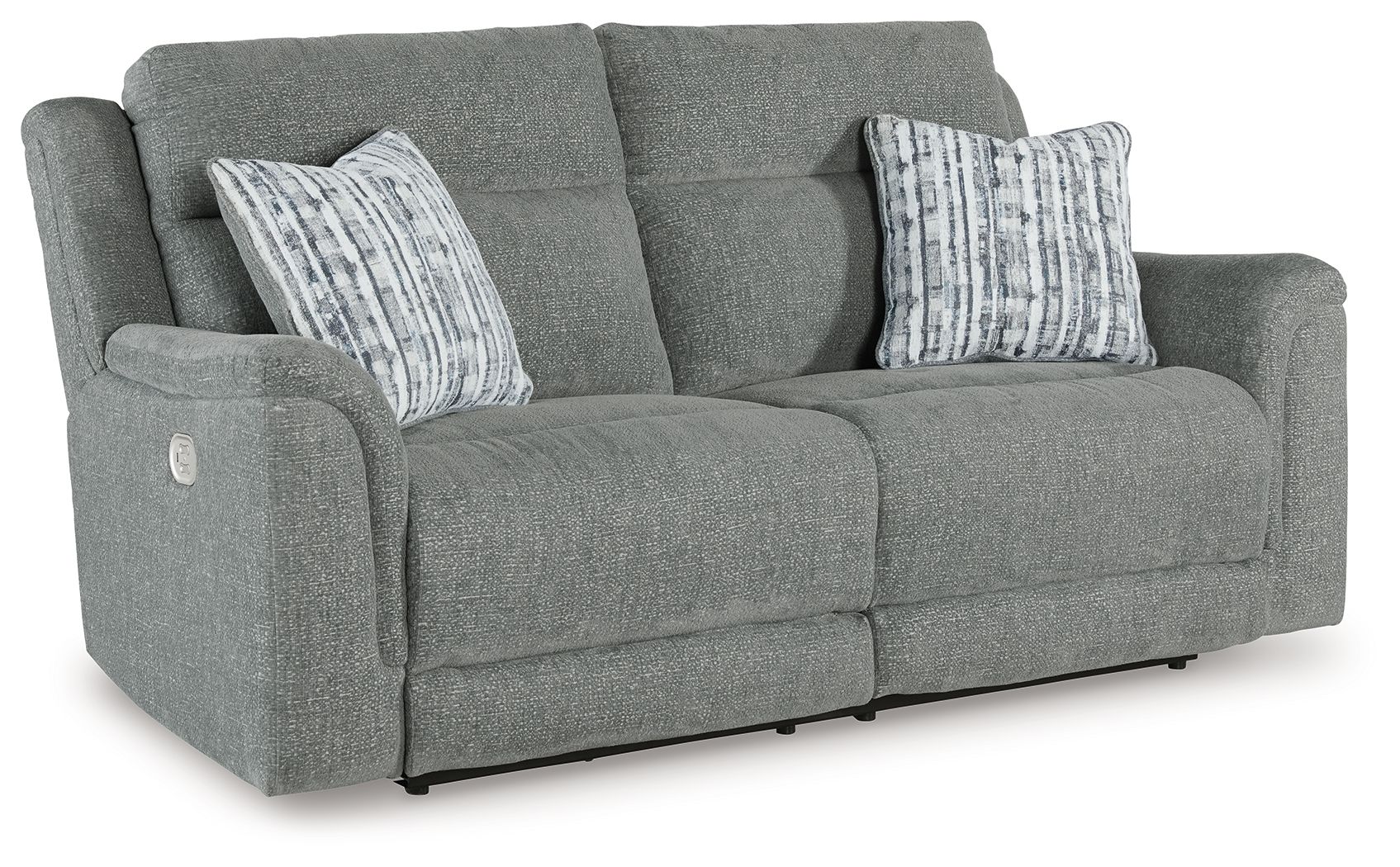 Overflow - 2 Seat Power Reclining Sofa Adj Hdrest - Steel