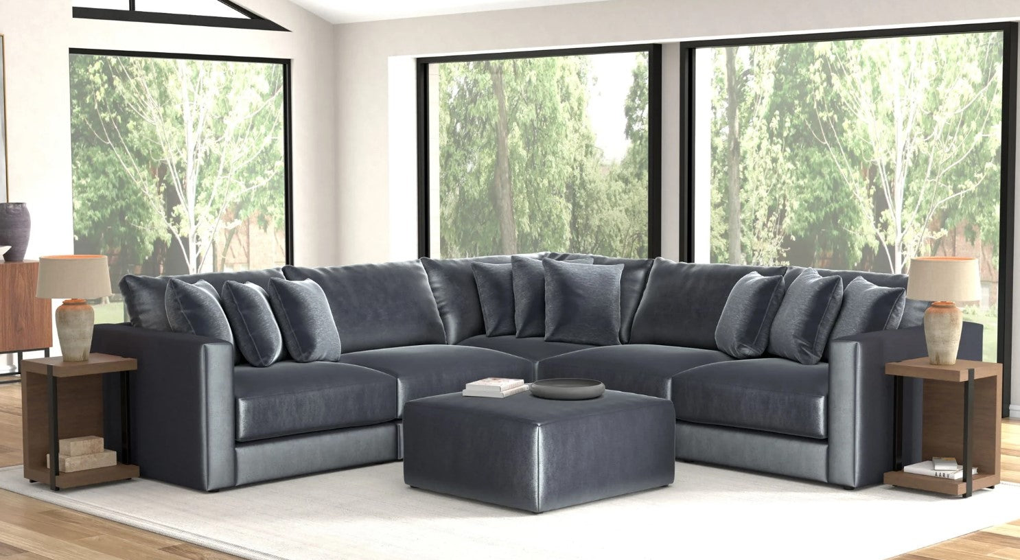 Remington Slate 5 Piece Sectional + Ottoman
