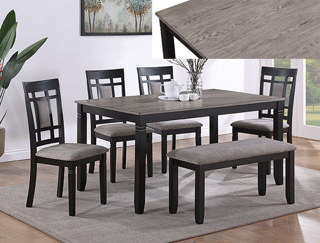 Paige Dining Table with 4 Chairs and Bench