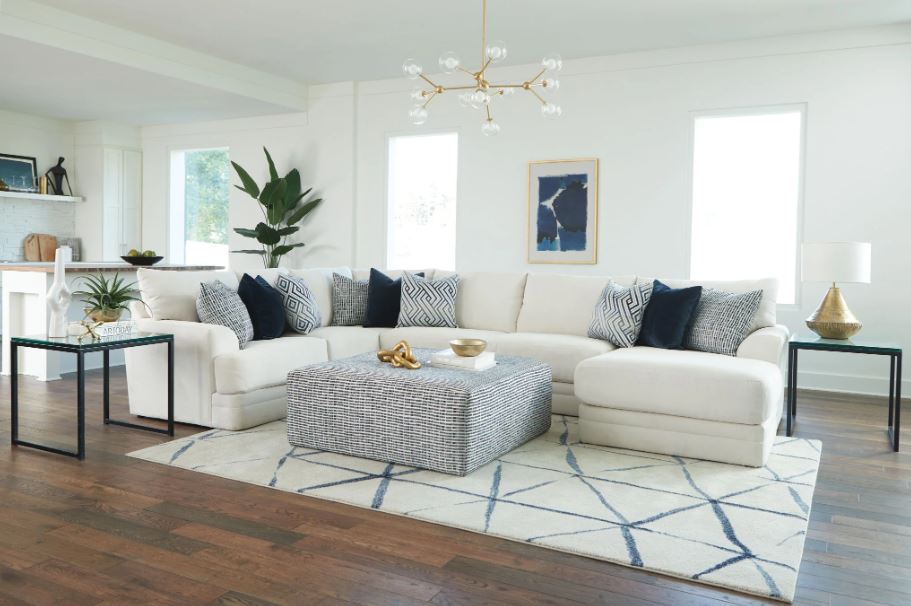 Polaris 3 Piece Right Side Facing Chaise Sectional + Ottoman