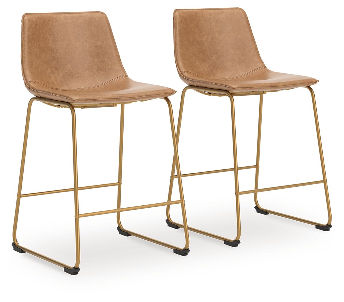 Crandox - Tall Upholstered Barstool - Toast / Gold