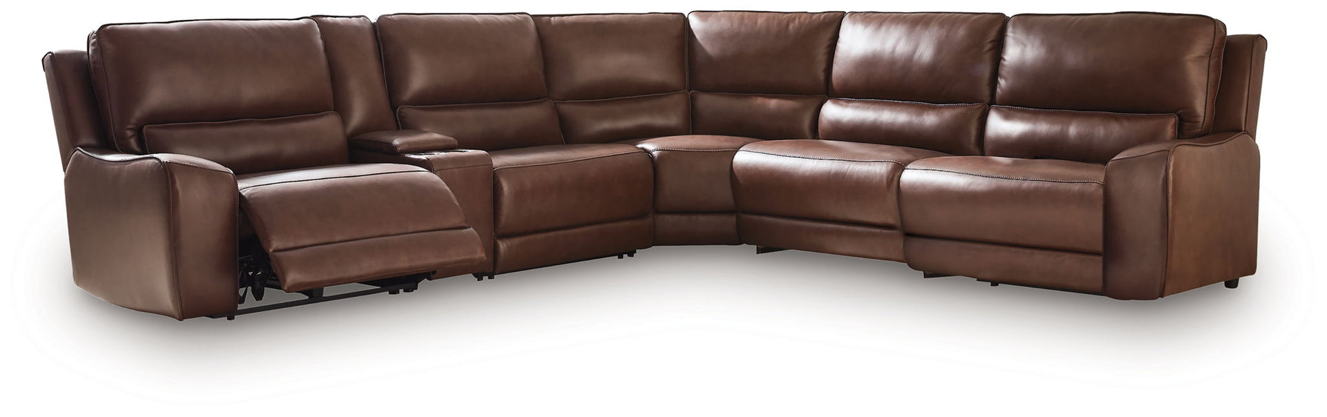 Silverbrooke - 6-Piece Power Reclining Sectional With Storage Console - Canyon