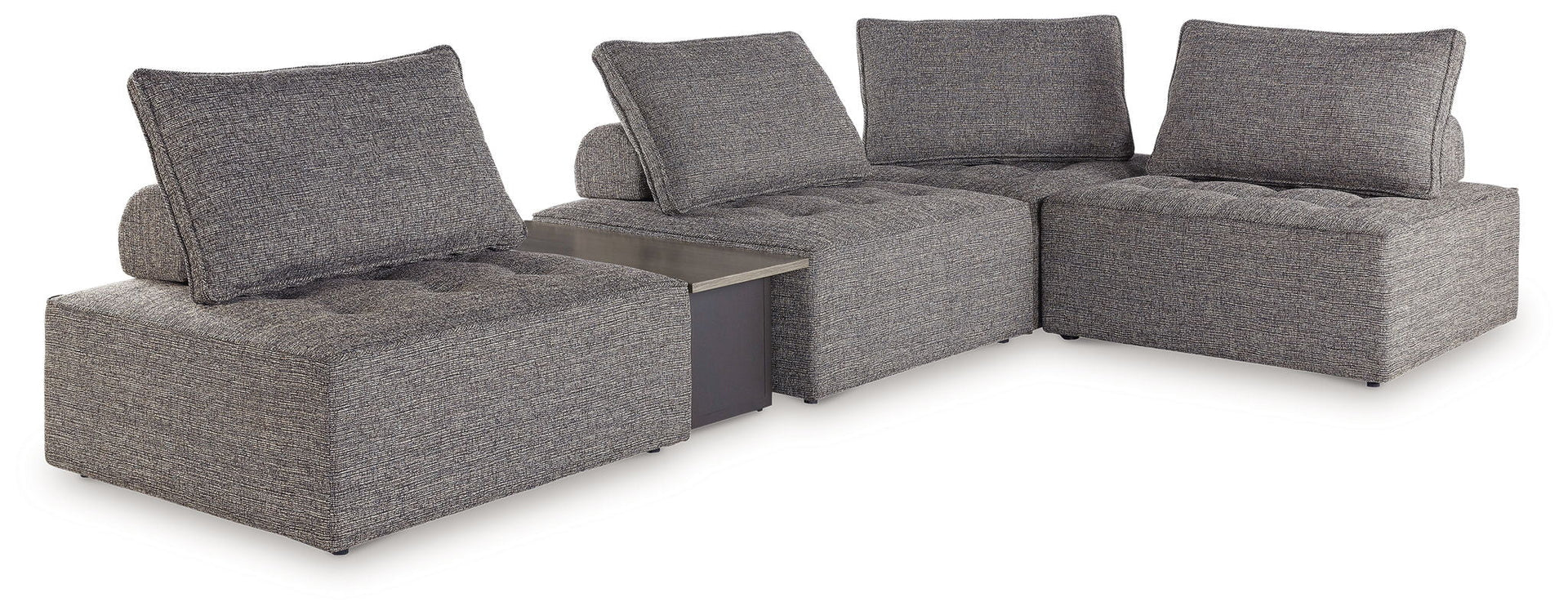 Bree Zee - 5-Piece Outdoor Sectional With End Table - Brown