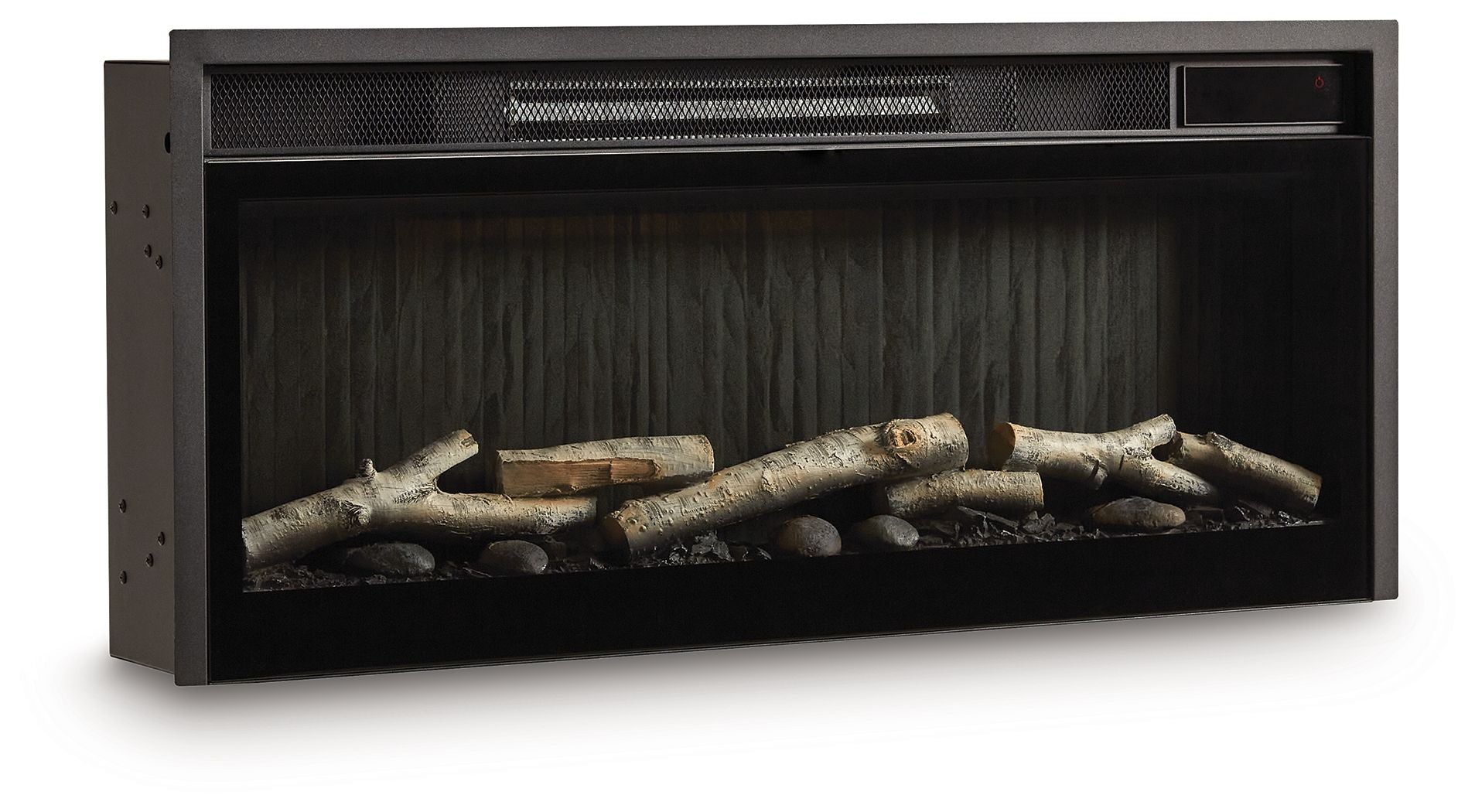 Entertainment Accessories - Fireplace Insert With Faux Birch Log Set -