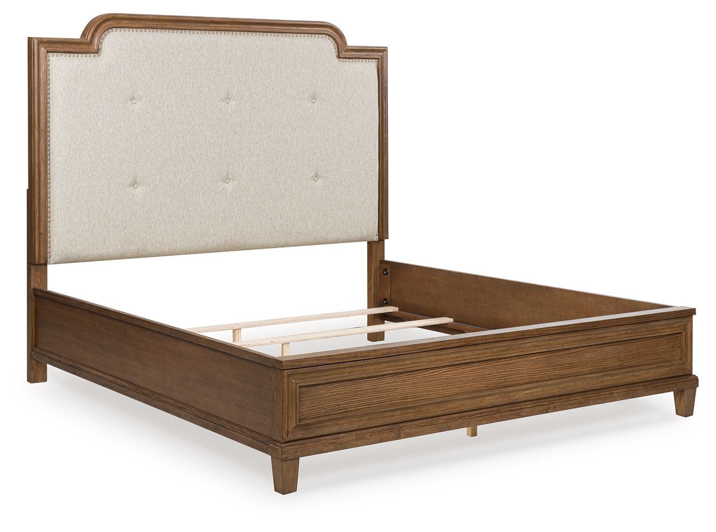 Jorlaina - King Upholstered Panel Bed - Brown