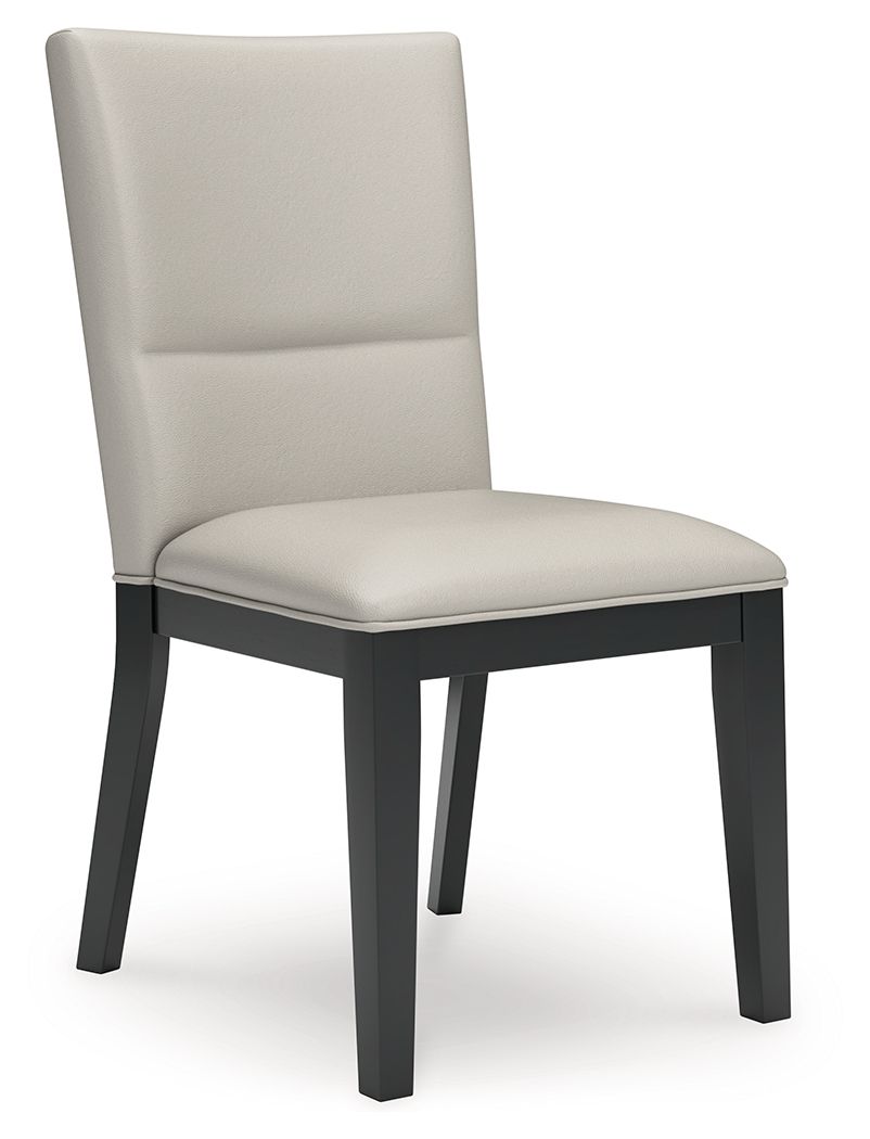 Glinari - Dining Upholstered Side Chair - Taupe / Black