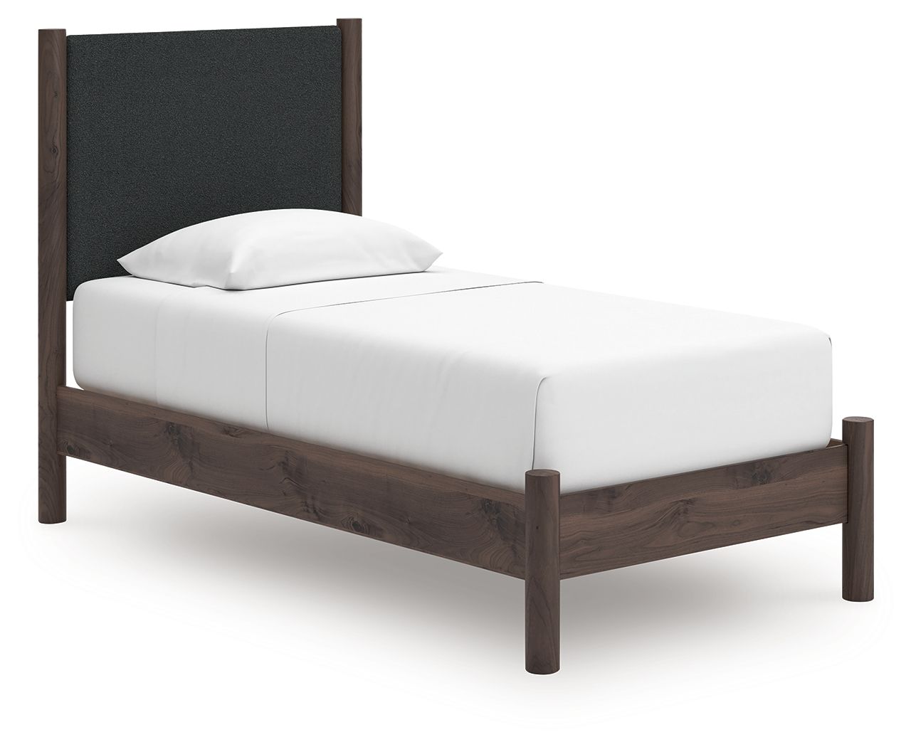 Cadmori - Twin Upholstered Panel Platform Bed - Brown