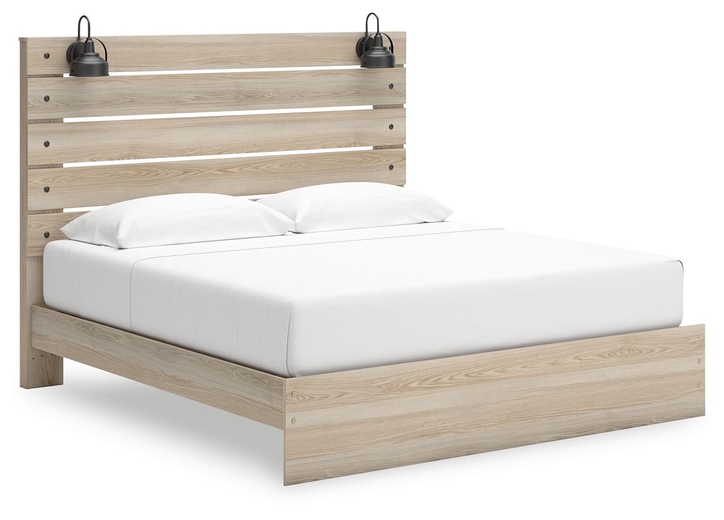 Senbry - King Panel Bed With Side Storage - Tan
