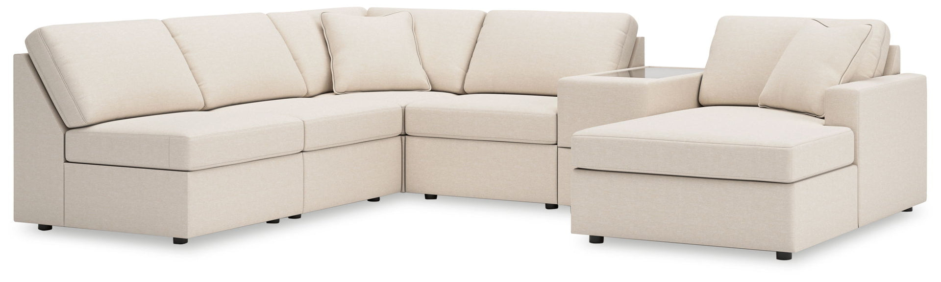Modmax - 6-Piece Sectional With Raf Corner Chaise And Storage Console - Oyster