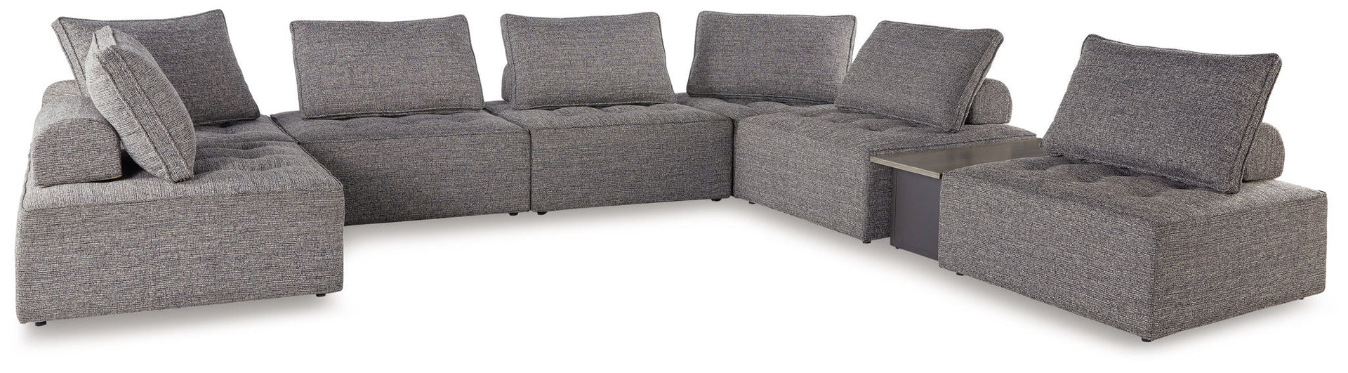 Bree Zee - 8-Piece Outdoor Sectional With End Table - Brown