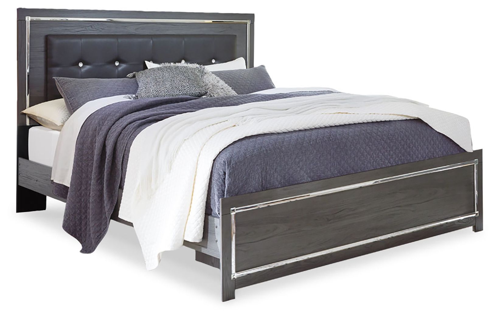 Lodanna - King Panel Bed - Gray