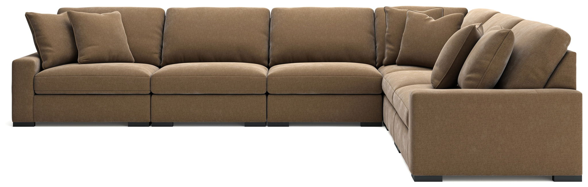 Calden - 6-Piece Sectional With 3 Armless Chairs - Sable