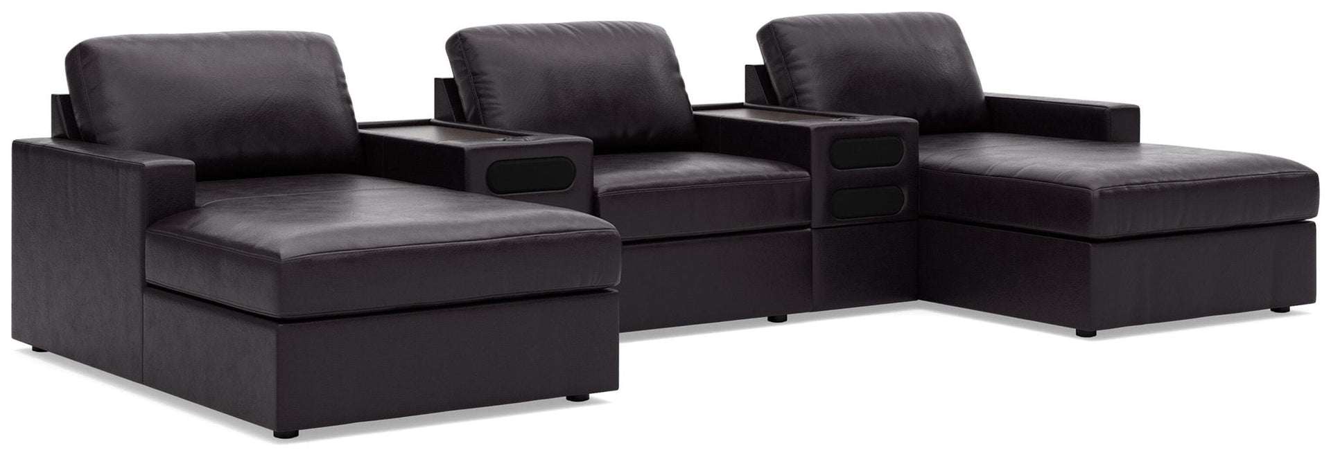 Modmax II - 5-Piece Double Chaise Sectional With 2 Audio Consoles - Black