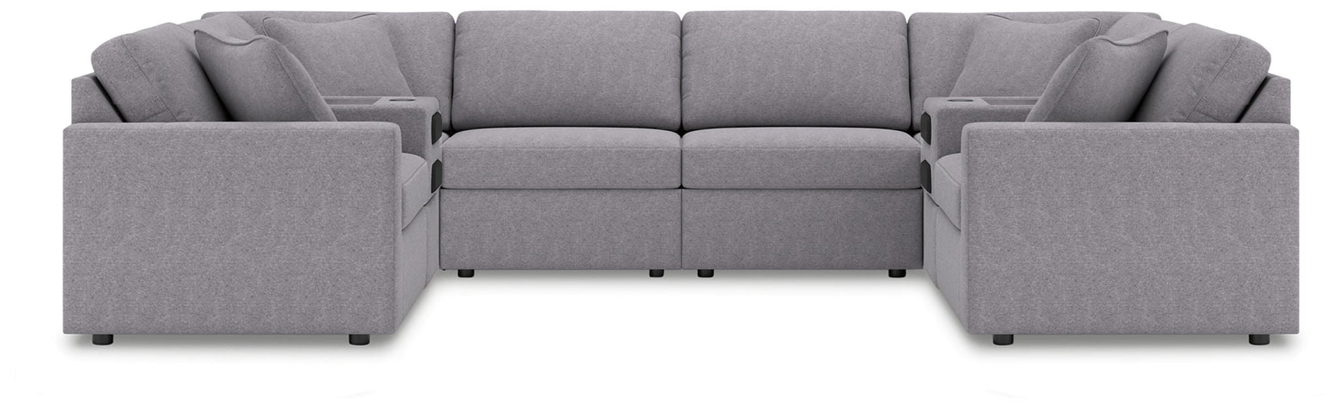 Modmax - 8-Piece Sectional With 2 Audio System Consoles And 2 Armless Chairs - Granite