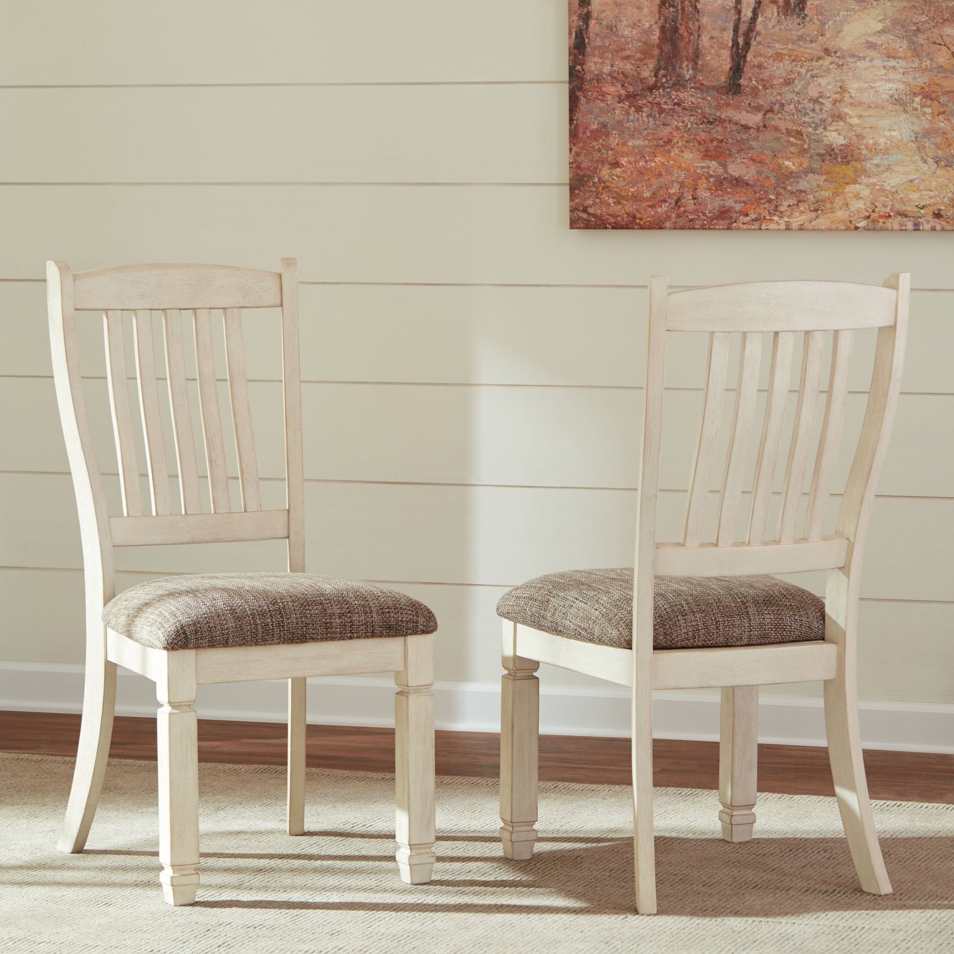 Bolanburg - Dining Upholstered Side Chair - Rake Back - Brown / Beige