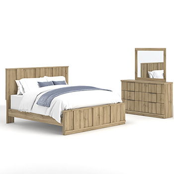 Rowden - Queen Panel Headboard - Warm Brown