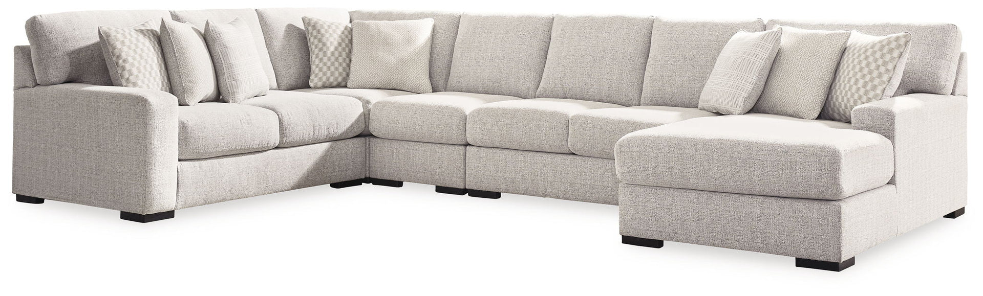 Larce - 5-Piece Sectional With Raf Corner Chaise - Stone