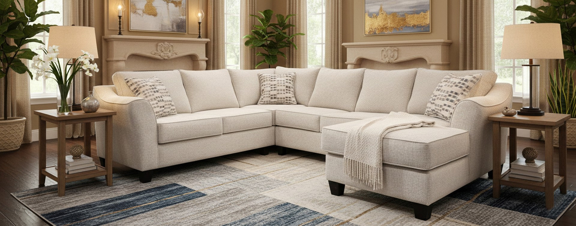 The Ashford Lancer Snow 3 Piece Sectional