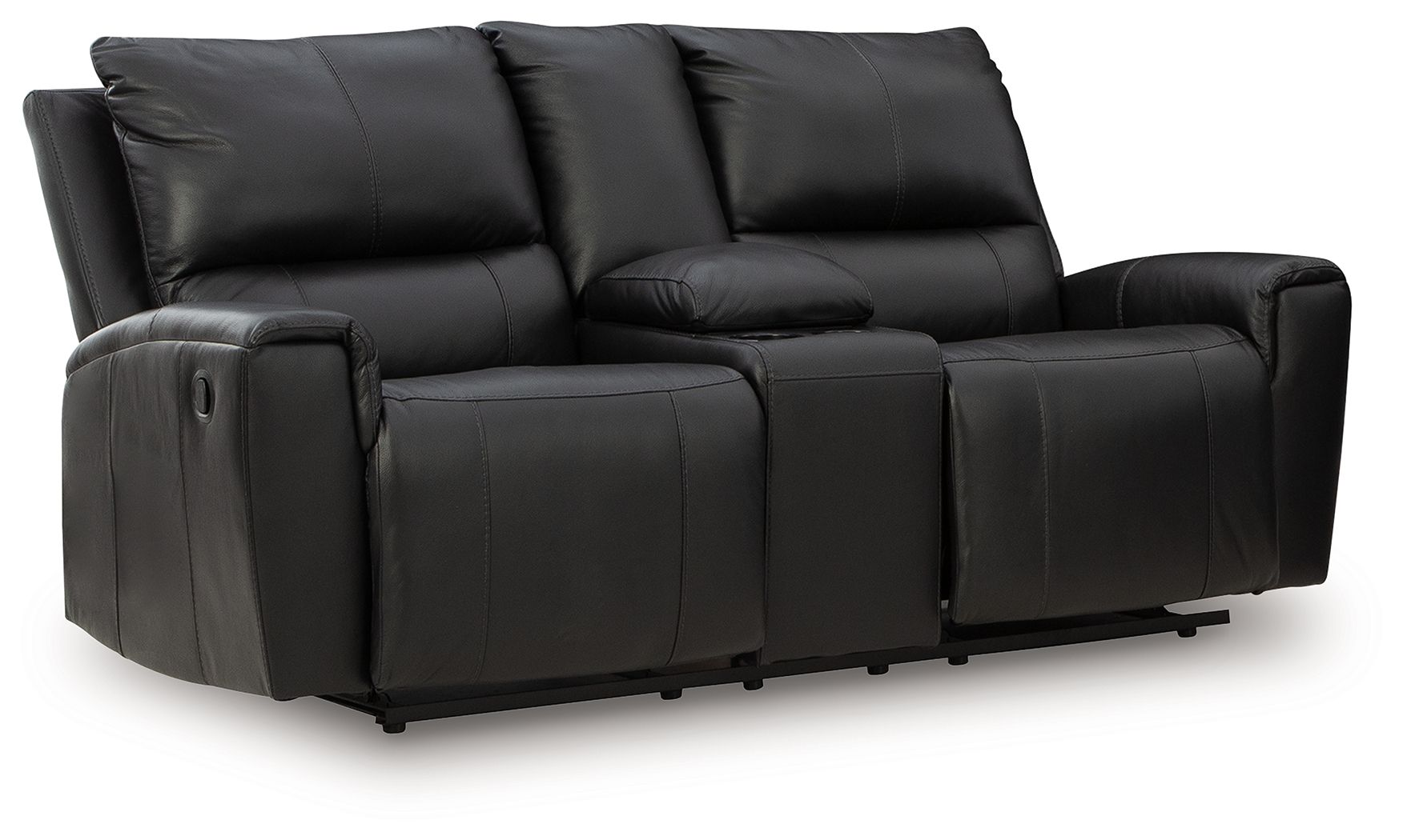Danemere - Reclining Loveseat With Console - Black