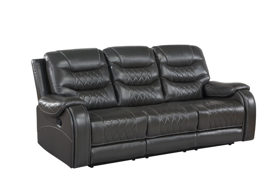 Brighton Gray Double Reclining Sofa