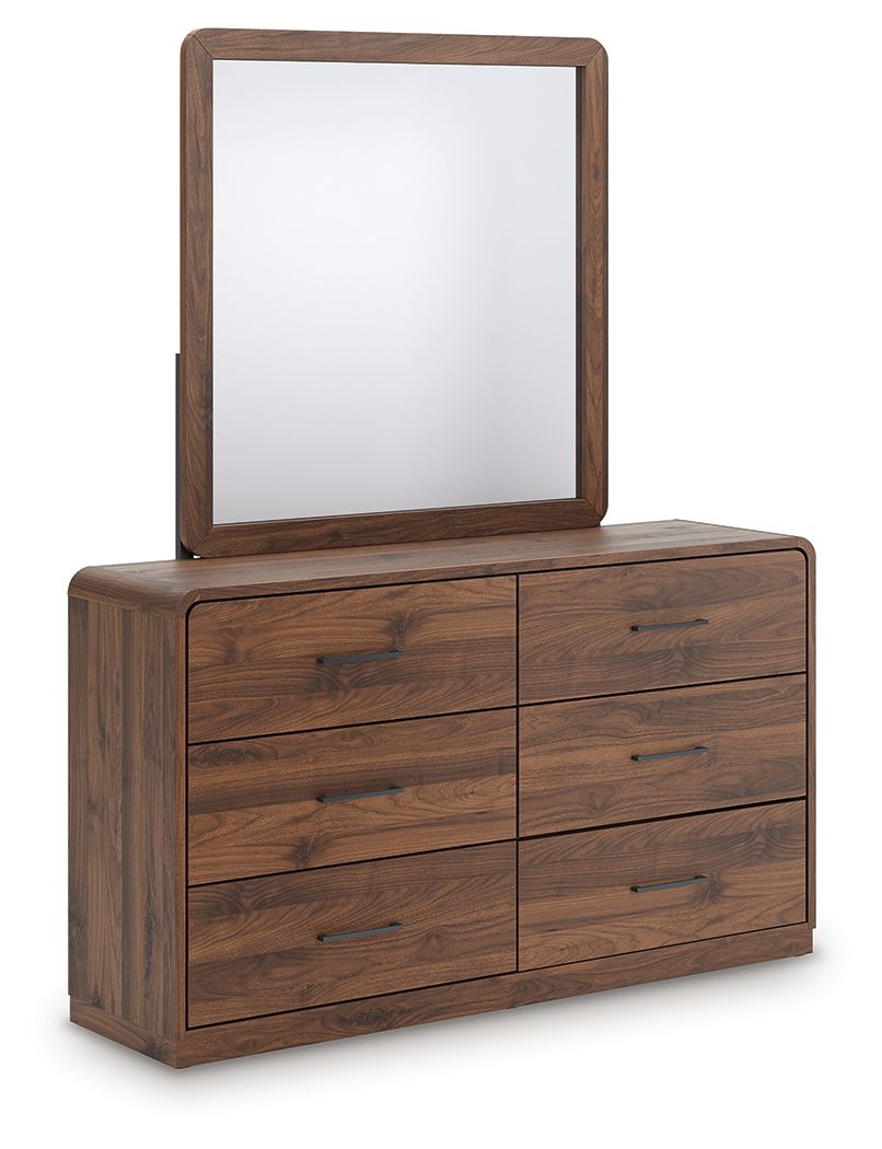 Hollinaze - Dresser And Mirror - Walnut Brown