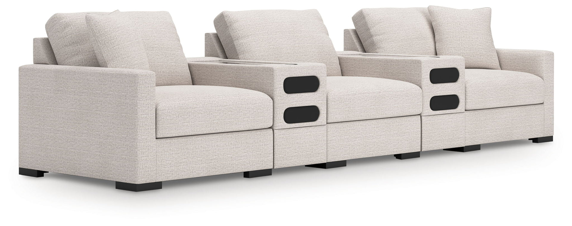 Omaha By Ashley - 5-Piece Sectional With Audio Consoles - Stone
