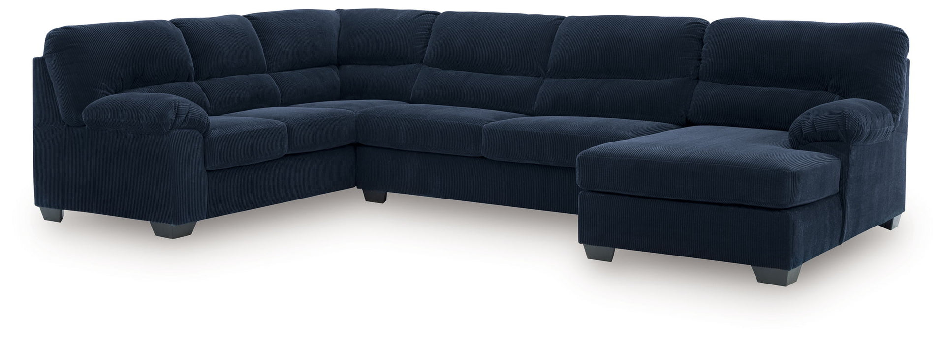 SimpleJoy - 3-Piece Sectional With RAF Corner Chaise - Navy