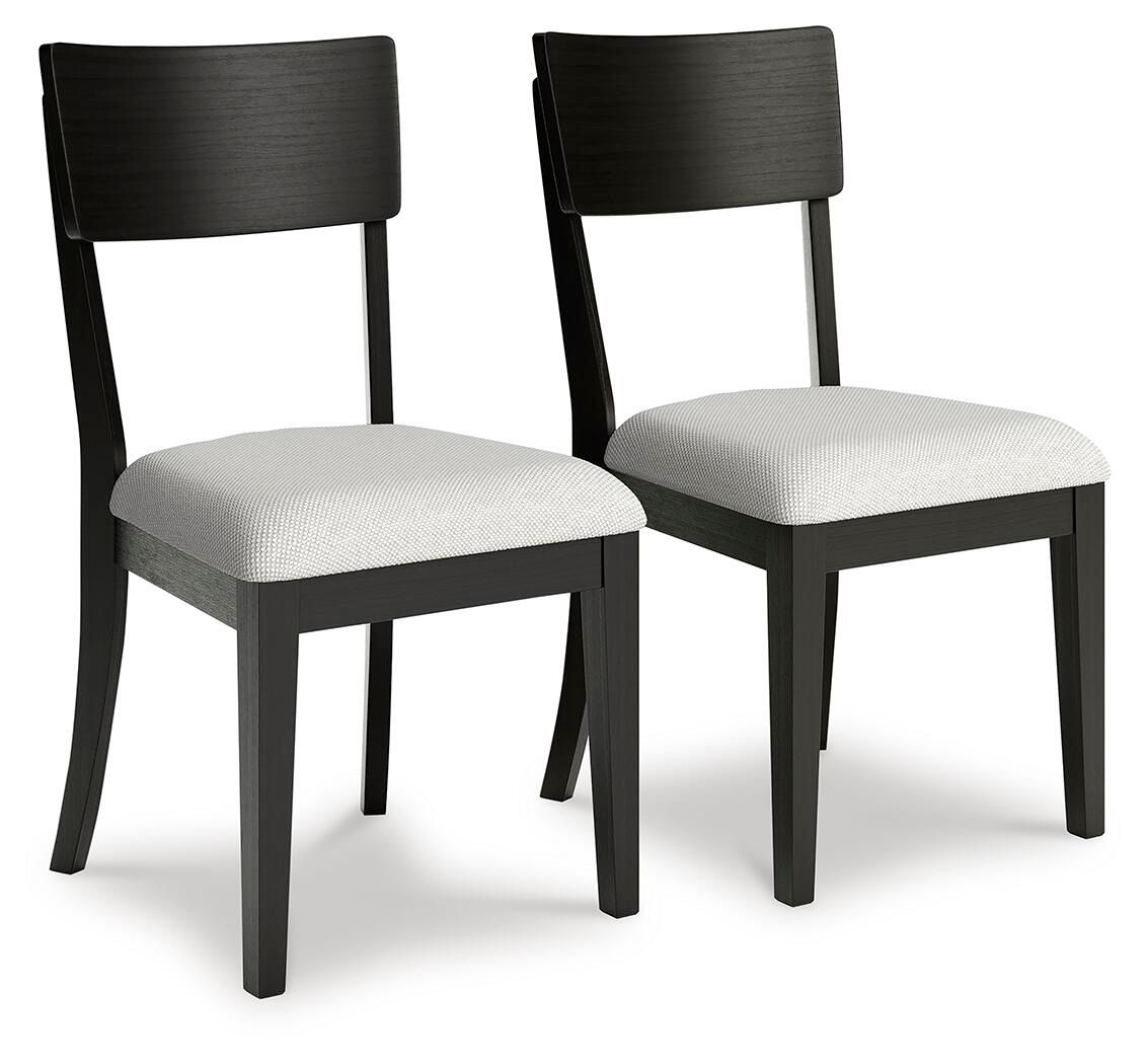 Portdown - Dining Upholstered Side Chair (Set of 2) - Black