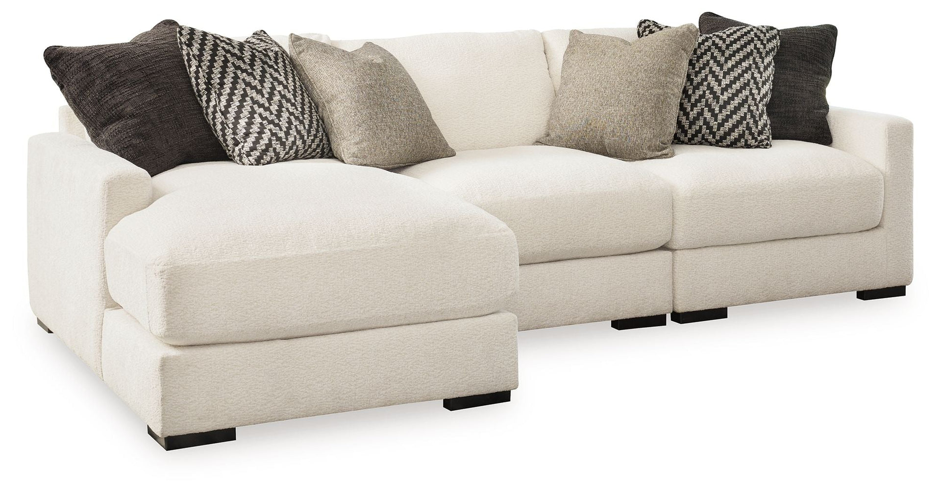 Elissa Court - 3-Piece Sectional Sofa With Laf Corner Chaise - Vanilla
