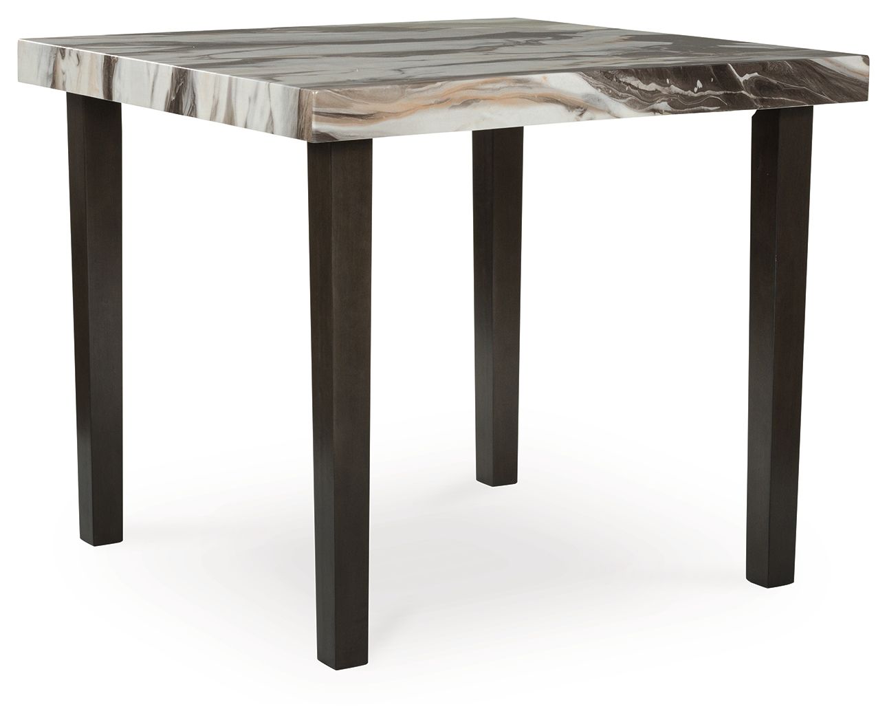 Jazmore - Square Dining Room Counter Table - Dark Brown / Beige