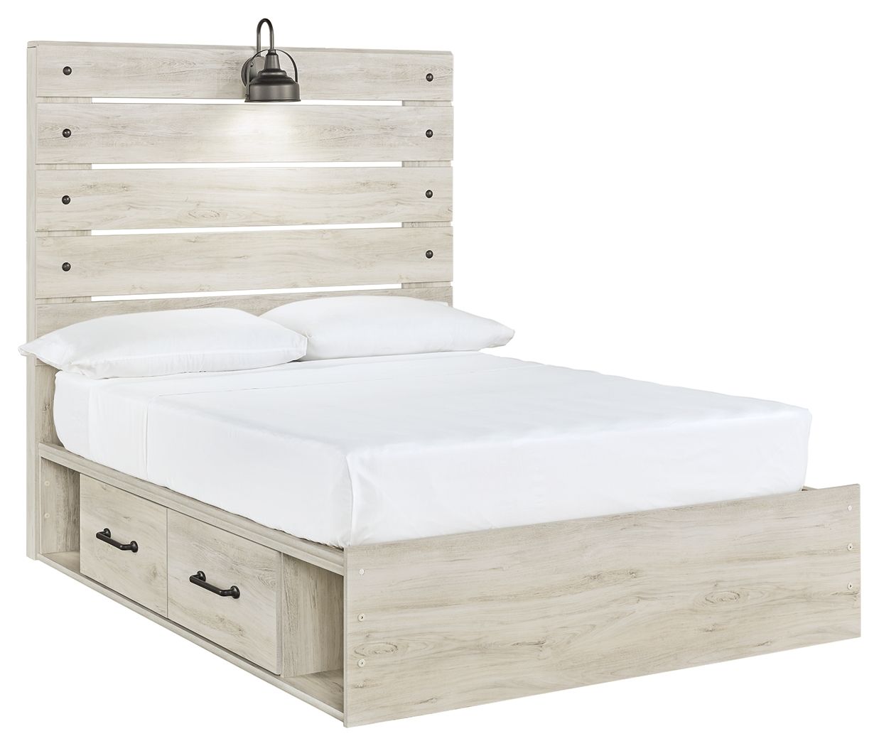 Cambeck - Full Panel Bed With 4 Storage Drawers - Whitewash