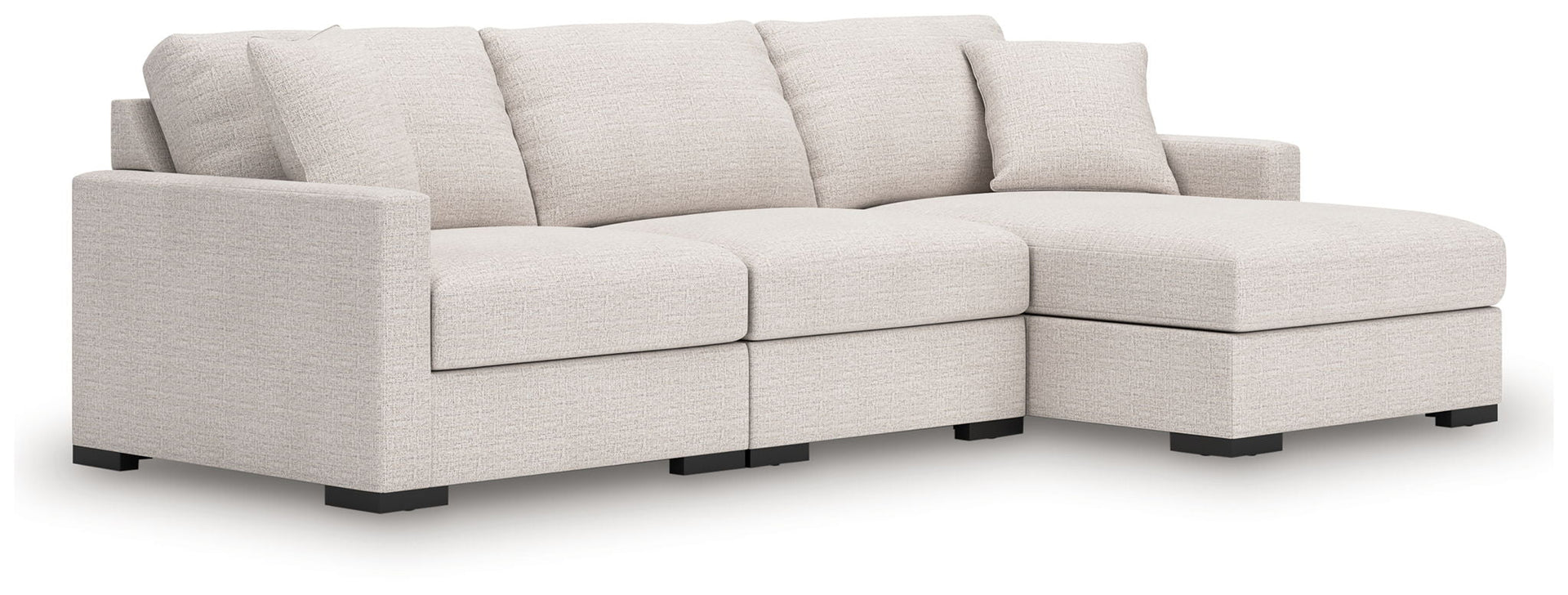 Omaha By Ashley - 3-Piece Sectional With RAF Corner Chaise - Stone