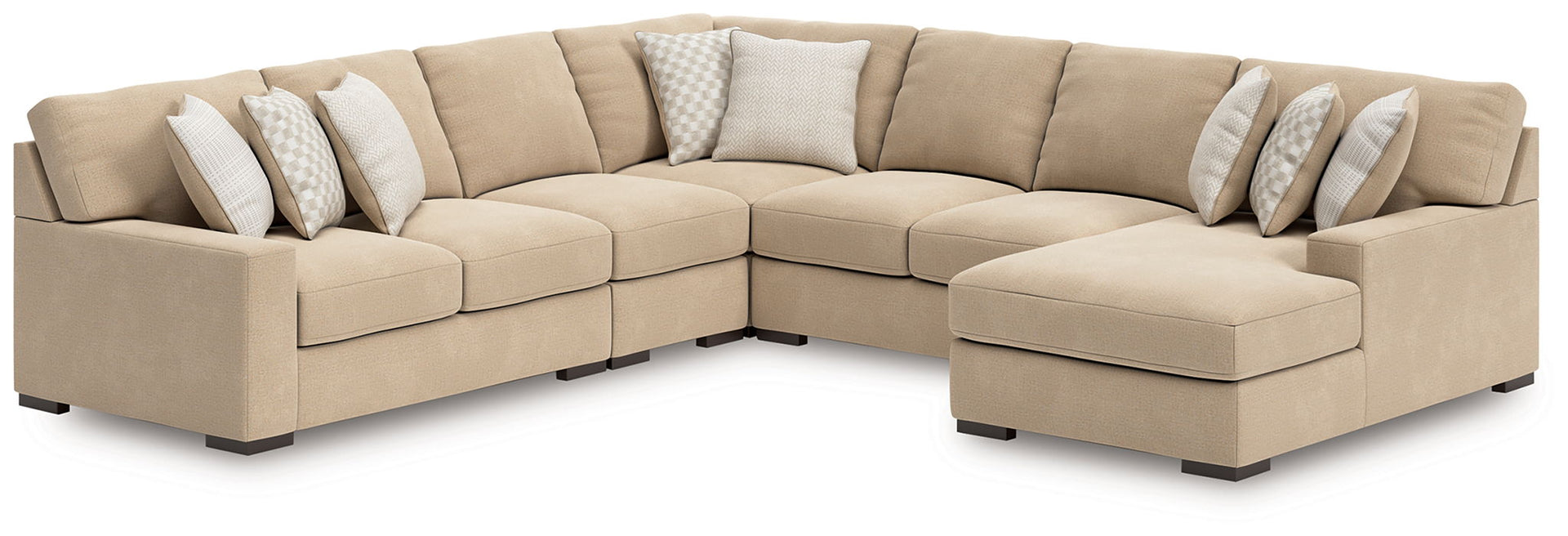 Larce - 5-Piece Sectional With Raf Corner Chaise And Laf Loveseat - Dune
