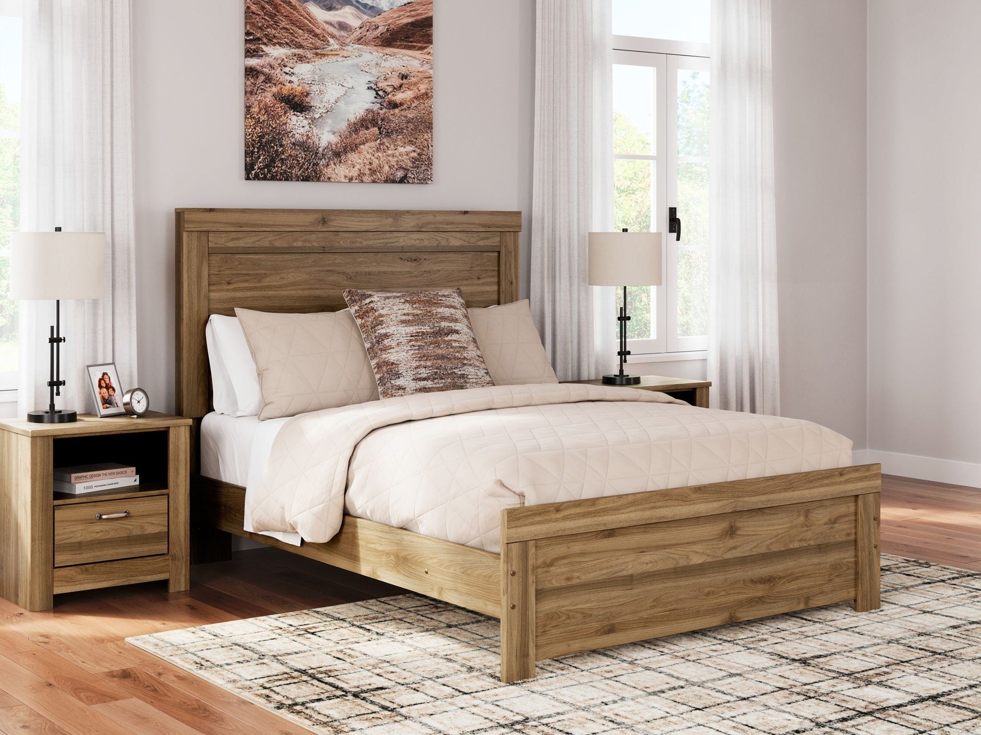 Zanbrook - Queen Panel Bed - Brown