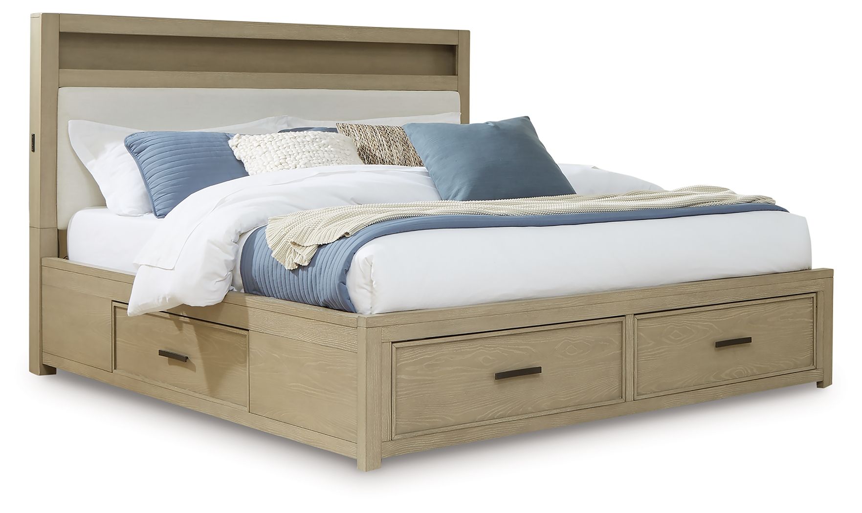 Calmoro - Queen Bookcase Bed - Gray