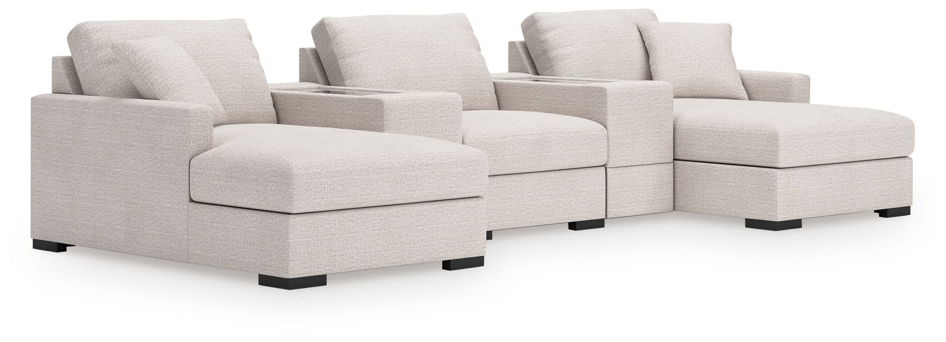 Omaha By Ashley - 5-Piece Sectional With LAF/RAF Corner Chaise - Stone