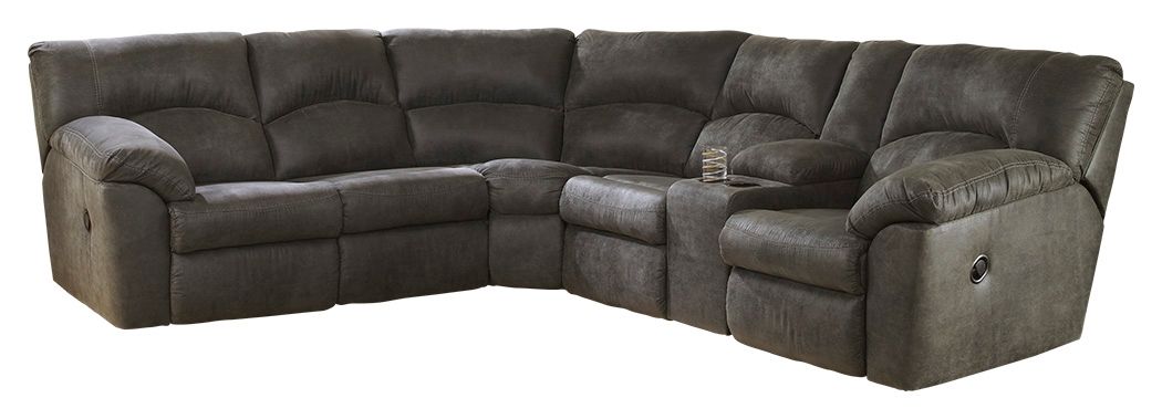 Tambo - Right Arm Facing Loveseat With Console 2 Pc Sectional - Pewter