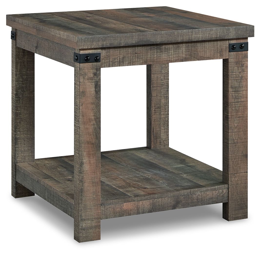 Hollum - Square End Table - Rustic Brown