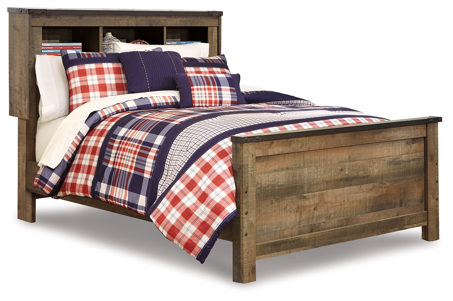 Trinell - Full Bookcase Panel Bed - Brown